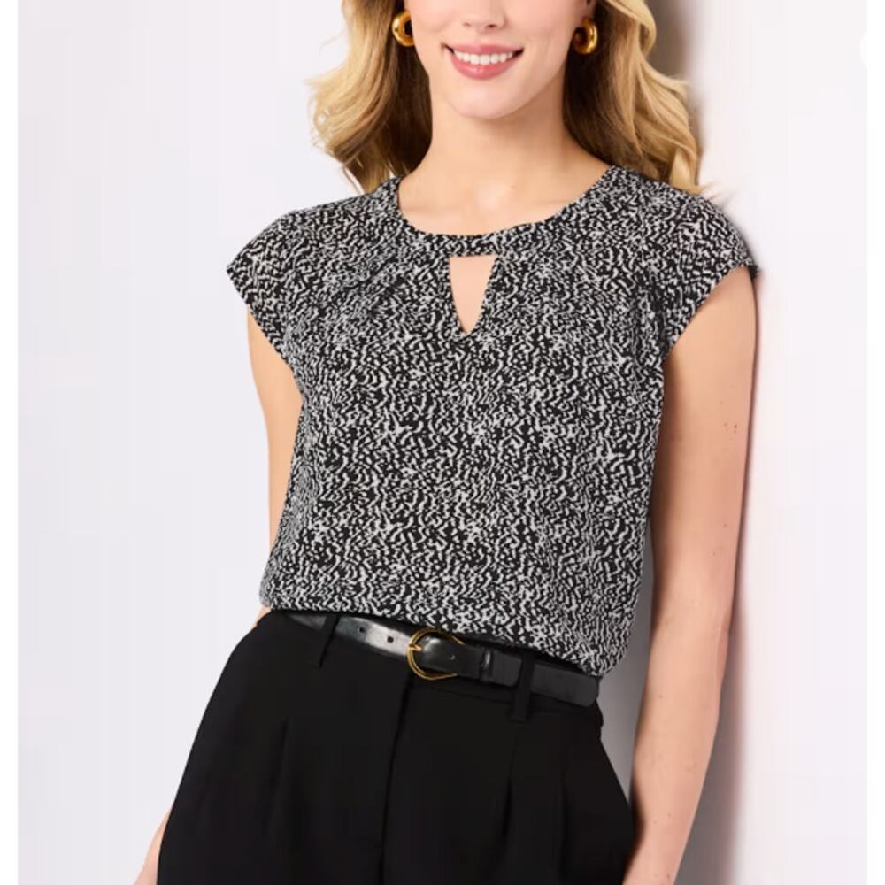 FORTUNE + IVY Dani Mixed Material Blouse - Women's Size Large